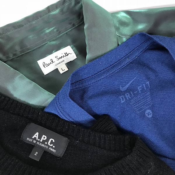 実際に弊社で買取させて頂いた【おまとめ品】ナイキ/アーペーセー/ポールスミス 等 Tシャツ/ニット/長袖シャツ 他の画像 1枚目