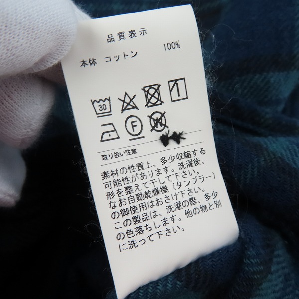 実際に弊社で買取させて頂いたDESCENDANT/ディセンダント Hyannis BD くじら刺繍 コットン 長袖 チェック シャツ/1の画像 3枚目