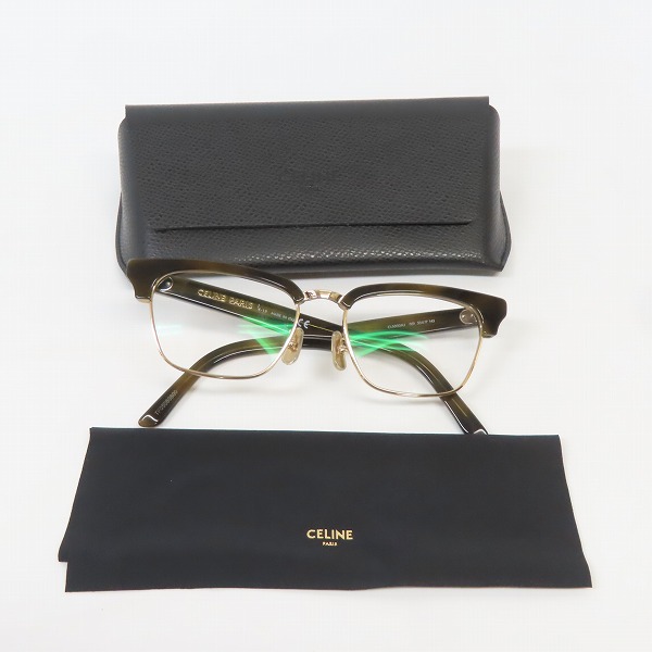 実際に弊社で買取させて頂いたCELINE/セリーヌ Havana eyewear Frame  度入り メガネ/アイウェア CL50026U 031の画像 9枚目