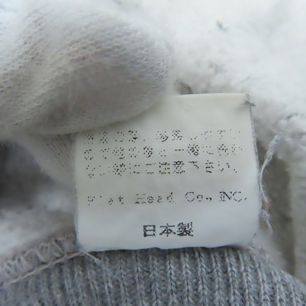 実際に弊社で買取させて頂いたTHE FLAT HEAD/フラットヘッド  BLACK BUFFALO 後付けフード Vガゼット スウェットパーカー /Mの画像 4枚目