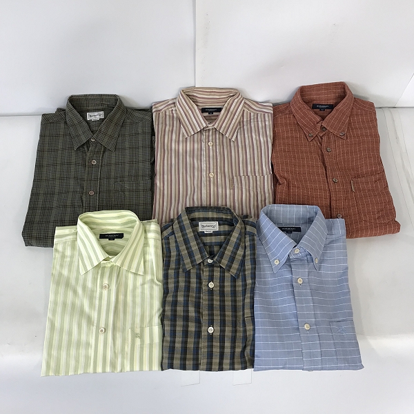 実際に弊社で買取させて頂いた【おまとめ品】BURBERRY/バーバリー ストライプシャツ/チェックシャツ他