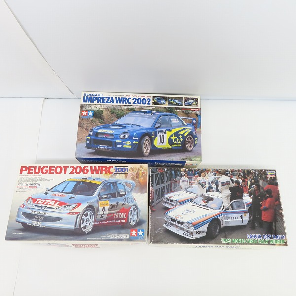 実際に弊社で買取させて頂いた【未組立】タミヤ/ハセガワ 1/24 プジョー 206 ERC 2001/スバル インプレッサ WRC 2002/ランチア 037 ラリー 3点セット
