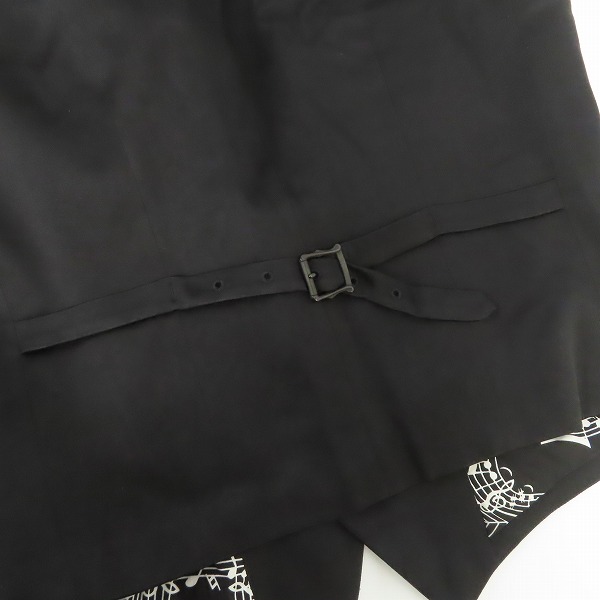 実際に弊社で買取させて頂いたNUMBER (N)INE/ナンバーナイン 07SS 裏地音符柄 切替ショールカラー ベスト シルク S07-NJ034A /4の画像 3枚目