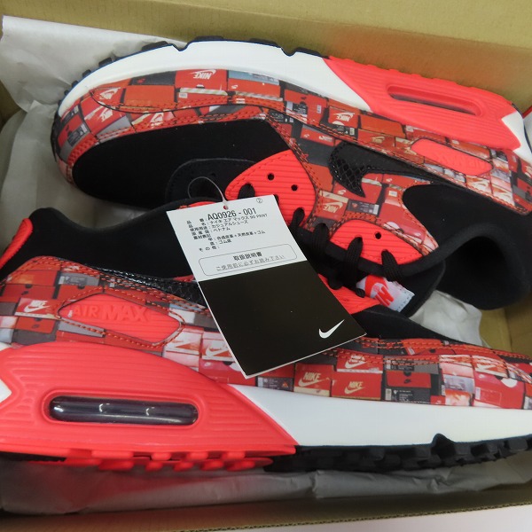 実際に弊社で買取させて頂いた【未使用】NIKE×atmos/ナイキ×アトモス AIR MAX 90 PRNT "WE LOVE NIKE"/エアマックス90 プリント AQ0926-001/27.5の画像 8枚目