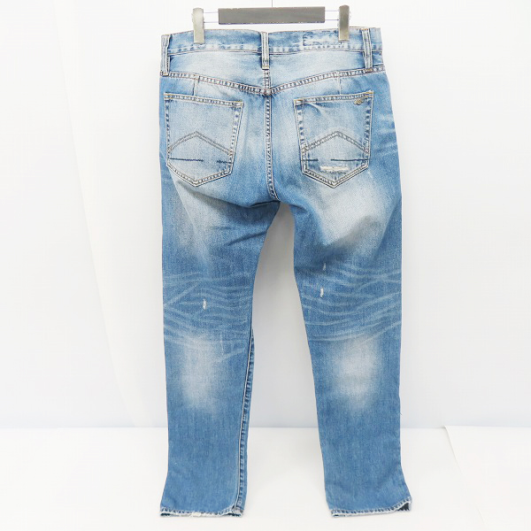 実際に弊社で買取させて頂いたARMANI EXCHANGE/アルマーニエクスチェンジ STRAIGHT/JAMBE DROITE ダメージ加工 ストレート デニムパンツ/33の画像 1枚目