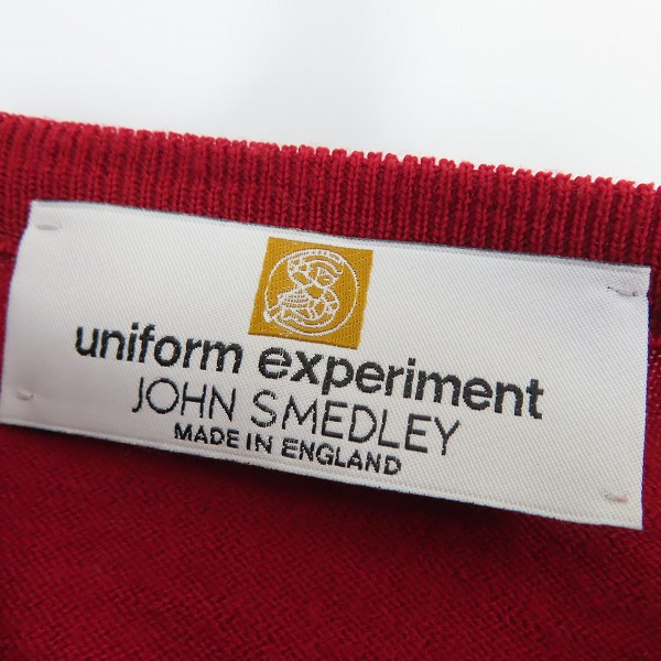 実際に弊社で買取させて頂いたuniform experiment×JOHN SMEDLEY/ユニフォームエクスペリメント×ジョンスメドレー Vネック ウール ニット UE-091076/1の画像 2枚目