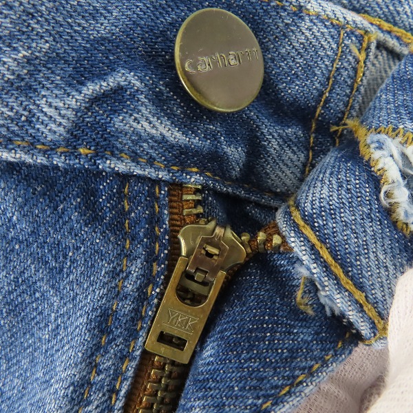 実際に弊社で買取させて頂いたcarhartt/カーハート ジップフライ デニムパンツ B17-STW/40×32の画像 6枚目