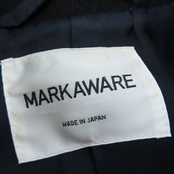 実際に弊社で買取させて頂いたMARK AWARE/マーカウェア ウール グレートコート/ブラック/2の画像 2枚目