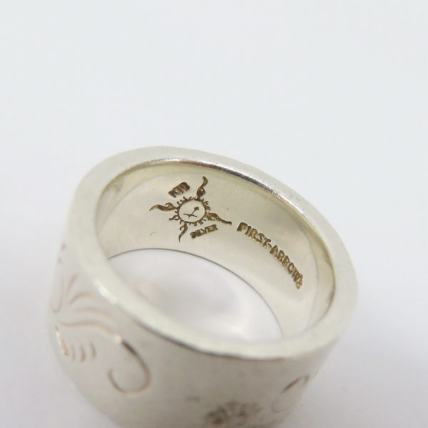 実際に弊社で買取させて頂いたFIRST ARROW's/ファーストアローズ K18付 カラ草彫りリングの画像 6枚目