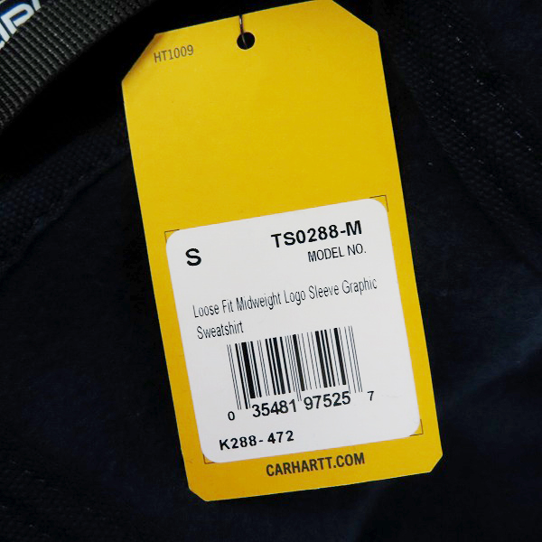 実際に弊社で買取させて頂いたCarhartt/カーハート ルーズ フィット ミッドウェイト ロゴ スリーブ グラフィック パーカー プルオーバー/Sの画像 4枚目