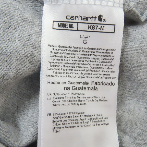 実際に弊社で買取させて頂いた【未使用】Carhartt/カーハート LOOSE FIT S/S ポケット 半袖Tシャツ グレー K87/Lの画像 3枚目