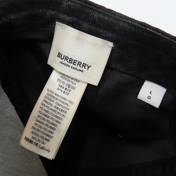 実際に弊社で買取させて頂いたBURBERRY/バーバリー 21AW ロゴ ナイロンジャガードキャップ 総柄の画像 5枚目