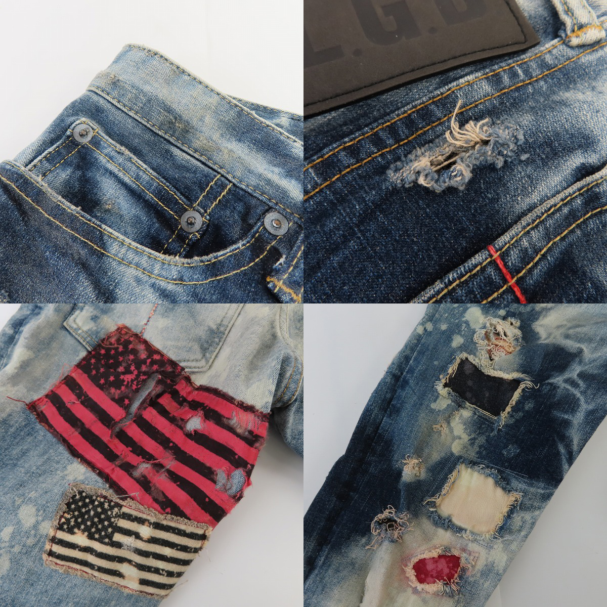 実際に弊社で買取させて頂いたLGB/ルグランブルー ダメージデニムパンツ/29の画像 8枚目