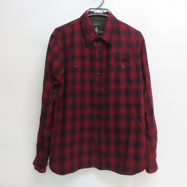 実際に弊社で買取させて頂いたWACKO MARIA/ワコマリア 刺繍入り オンブレチェック 長袖シャツ/Lの画像 1枚目