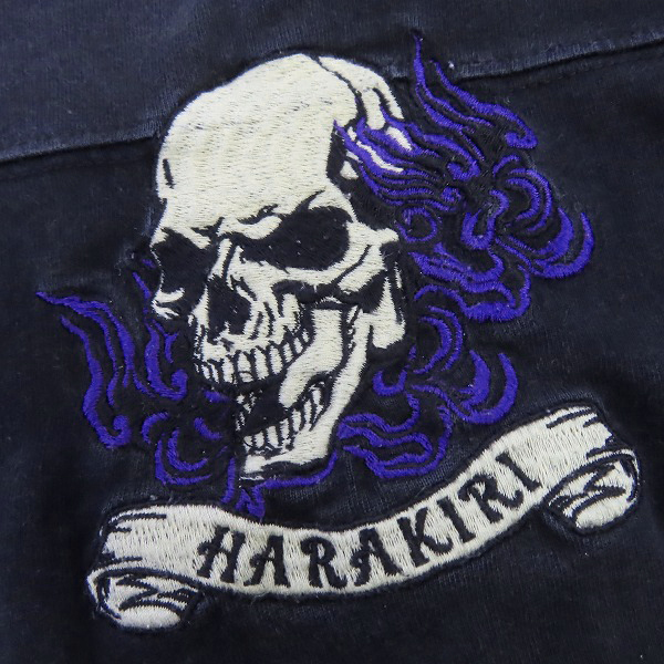 実際に弊社で買取させて頂いたHARAKIRI/ハラキリ スカル刺繍 レイヤードスリーブ Tシャツ/Mの画像 6枚目