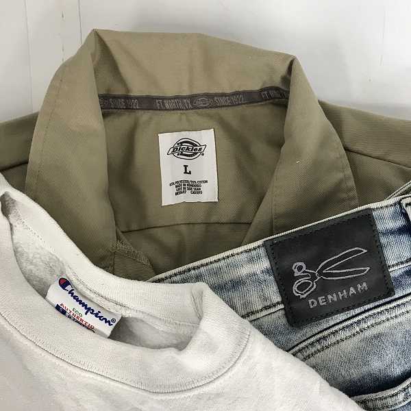 実際に弊社で買取させて頂いた【おまとめ品】ディッキーズ/チャンピオン/デンハム 等 パンツ/スウェット/シャツ 他の画像 1枚目