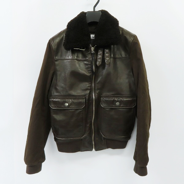 実際に弊社で買取させて頂いたC.P.COMPANY/シーピーカンパニー 中綿 レザー切り替え フライトジャケット/46