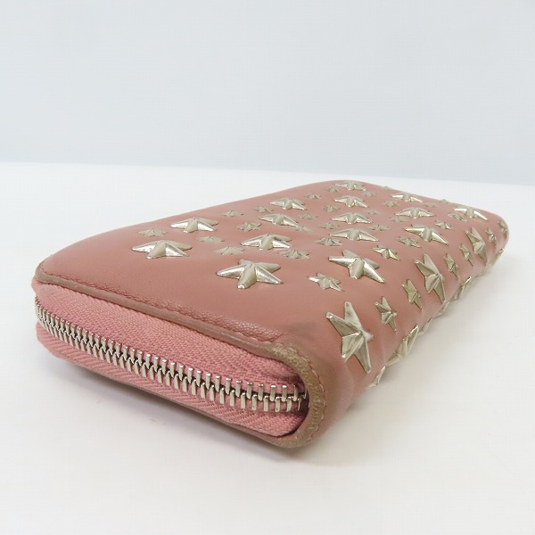 実際に弊社で買取させて頂いたJIMMY CHOO/ジミーチュウ スタースタッズ レザー ラウンドファスナー長財布の画像 2枚目