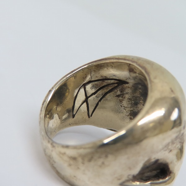 実際に弊社で買取させて頂いたCRAZY PIG/クレイジーピッグ ラージエビルスカルリング ストーンアイズの画像 6枚目