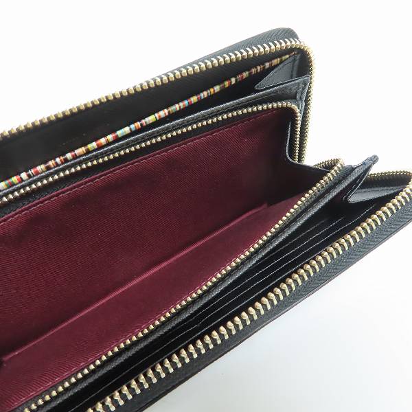 実際に弊社で買取させて頂いたPaul Smith/ポールスミス レザー ジップストローグレイン ラウンドジップ ウォレット/長財布 PSC785の画像 5枚目