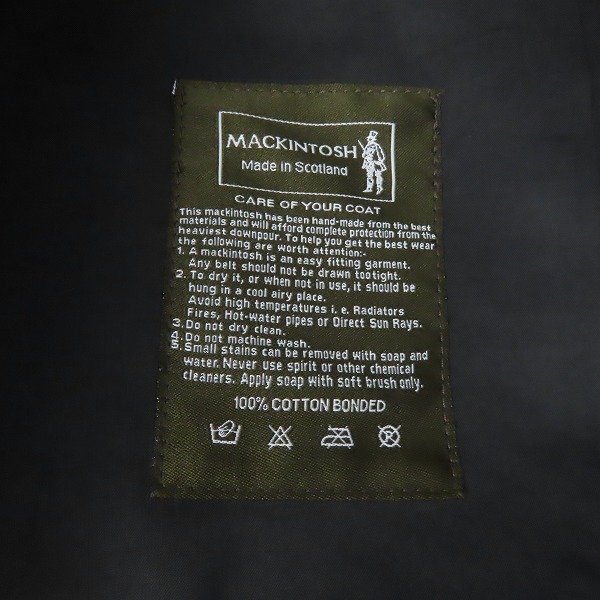 実際に弊社で買取させて頂いたMACKINTOSH/マッキントッシュ ゴム引き ステンカラーコート HQ/ID/IJ/38の画像 8枚目