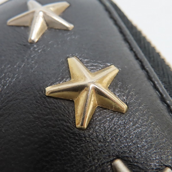 実際に弊社で買取させて頂いたJIMMY CHOO/ジミーチュウ スタースタッズ レザー ラウンドファスナー長財布の画像 6枚目