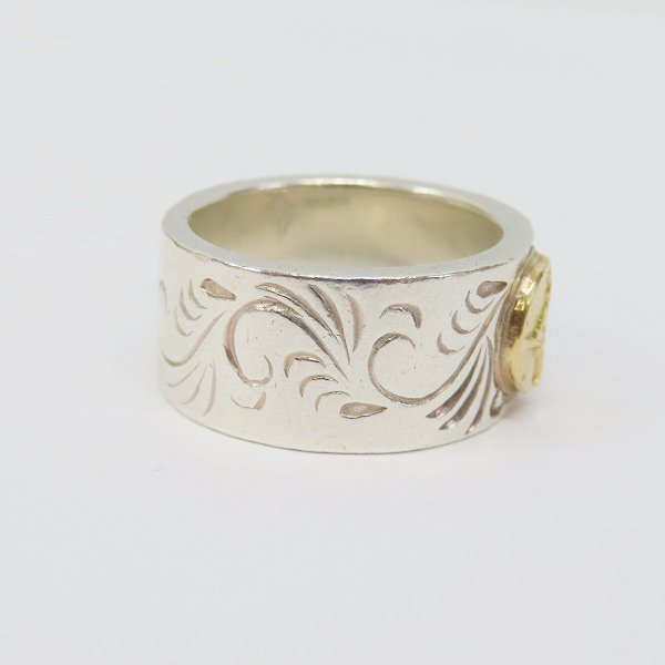 実際に弊社で買取させて頂いたFIRST ARROW's/ファーストアローズ K18付 カラ草彫りリングの画像 4枚目