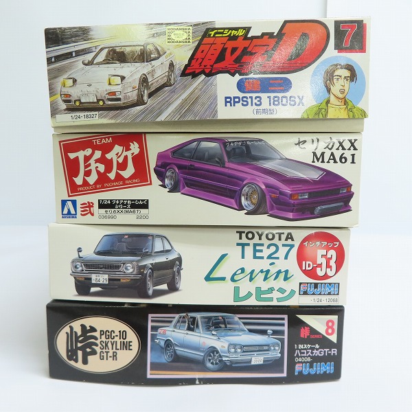実際に弊社で買取させて頂いた【未組立】FUJIMI/フジミ AOSHIMA/アオシマ 1/24 ハコスカGT-R/TE27 レビン 等 4点セットの画像 6枚目