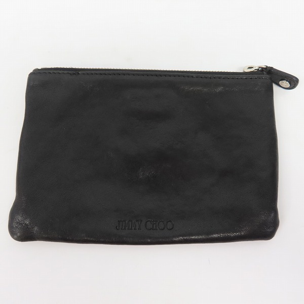 実際に弊社で買取させて頂いたJIMMY CHOO/ジミーチュウ スタースタッズ レザー ポーチの画像 1枚目