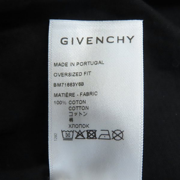 実際に弊社で買取させて頂いたGIVENCHY/ジバンシィ GOTHIC OVERSIZED T-shirt Tシャツ BM71663Y6B/XXSの画像 4枚目