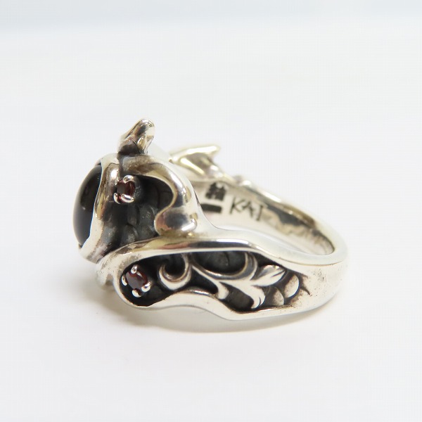 実際に弊社で買取させて頂いたBloody Mary/ブラッディマリー KAI/カイ 2008Xmas限定 鬼火 リング w/オニキス&ガーネット/13号の画像 2枚目