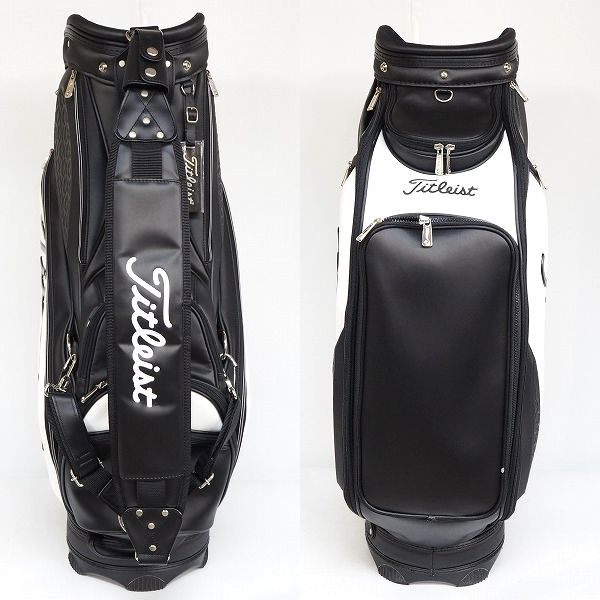 実際に弊社で買取させて頂いたTitleist/タイトリスト CB810 9.5型 5分割ツアーキャディバッグ ブラックｘホワイトの画像 2枚目