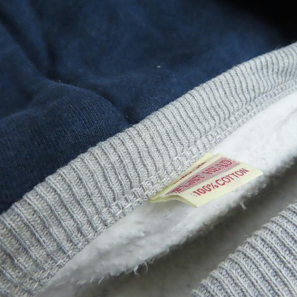 実際に弊社で買取させて頂いたTHE FLAT HEAD/フラットヘッド  BLACK BUFFALO 後付けフード Vガゼット スウェットパーカー /Mの画像 6枚目