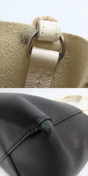 実際に弊社で買取させて頂いたCELINE/セリーヌ バーティカル カバ スモール 2way トートバッグ ホワイト/ブラックの画像 7枚目
