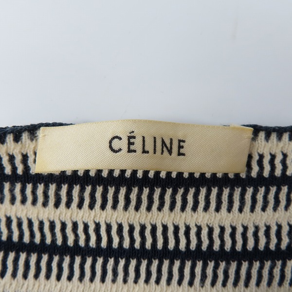 実際に弊社で買取させて頂いた【JPタグ】CELINE/セリーヌ ボーダー クルーネック ニット ワンピース ホワイト ネイビー/XSの画像 2枚目