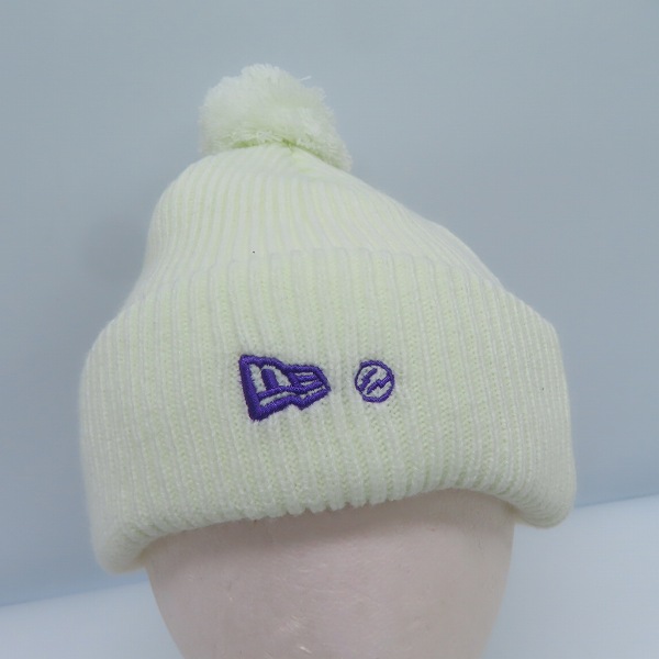 実際に弊社で買取させて頂いた（1）【未使用】NEW ERA×FRAGMENT DESIGN/ニューエラ×フラグメント デザイン ポンポンニット リブ ホワイトの画像 1枚目