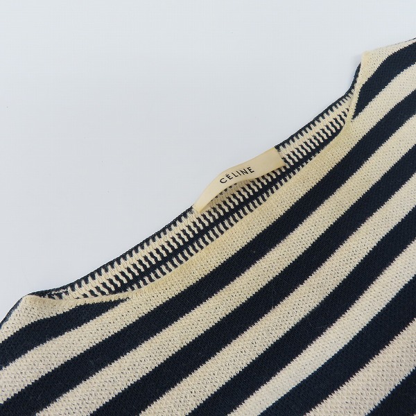 実際に弊社で買取させて頂いた【JPタグ】CELINE/セリーヌ ボーダー クルーネック ニット ワンピース ホワイト ネイビー/XSの画像 5枚目