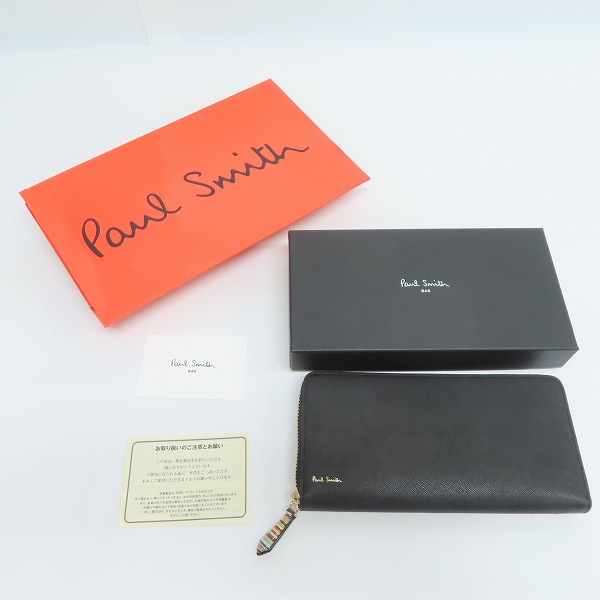 実際に弊社で買取させて頂いたPaul Smith/ポールスミス レザー ジップストローグレイン ラウンドジップ ウォレット/長財布 PSC785の画像 6枚目