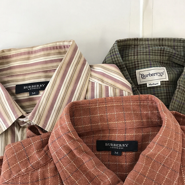 実際に弊社で買取させて頂いた【おまとめ品】BURBERRY/バーバリー ストライプシャツ/チェックシャツ他の画像 1枚目