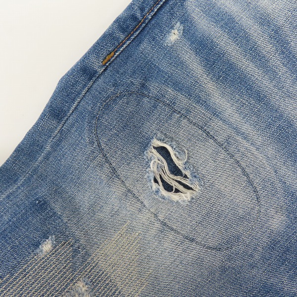 実際に弊社で買取させて頂いたARMANI EXCHANGE/アルマーニエクスチェンジ STRAIGHT/JAMBE DROITE ダメージ加工 ストレート デニムパンツ/33の画像 8枚目