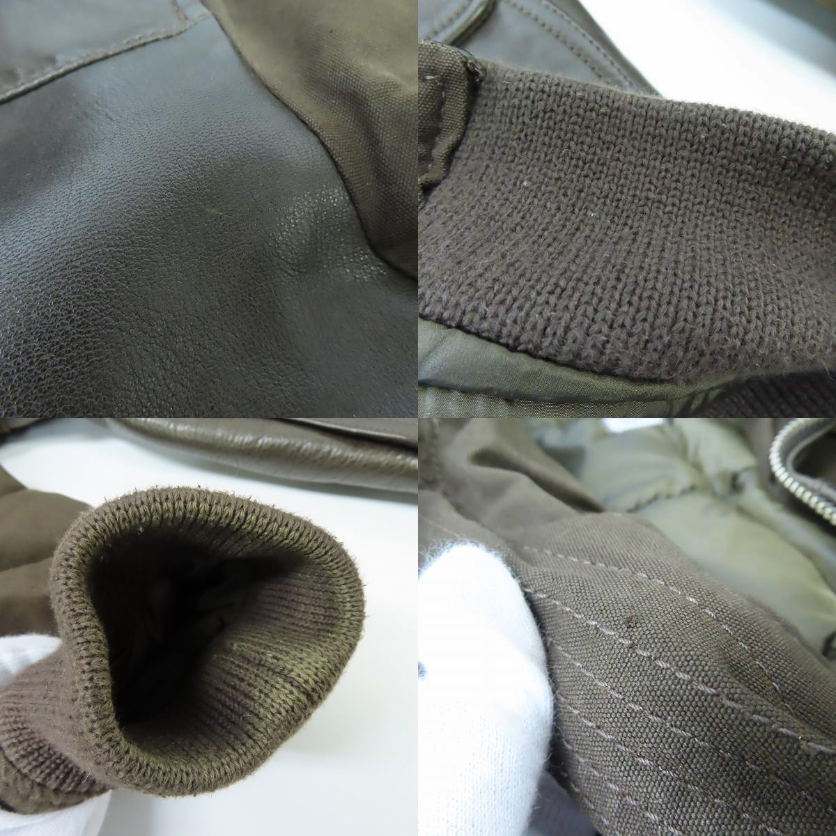 実際に弊社で買取させて頂いたC.P.COMPANY/シーピーカンパニー 中綿 レザー切り替え フライトジャケット/46の画像 8枚目