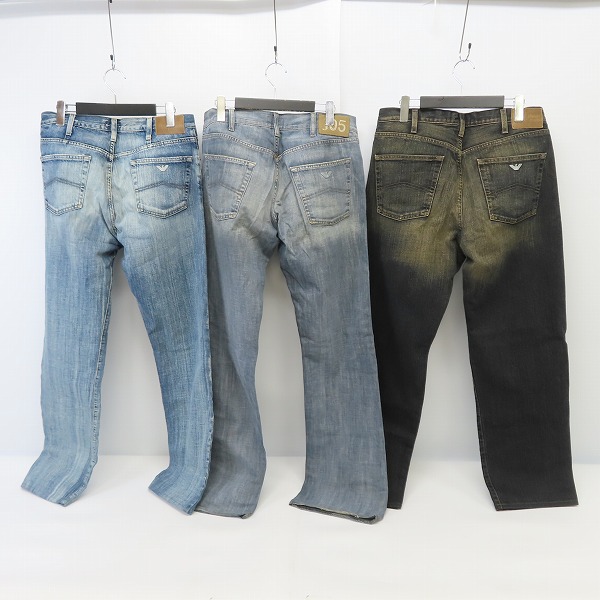 実際に弊社で買取させて頂いたARMANI JEANS/アルマーニジーンズ ロゴメタル デニムパンツ 3点セットの画像 1枚目