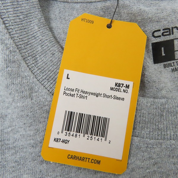実際に弊社で買取させて頂いた【未使用】Carhartt/カーハート LOOSE FIT S/S ポケット 半袖Tシャツ グレー K87/Lの画像 6枚目