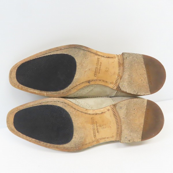 実際に弊社で買取させて頂いたGIORGIO ARMANI/ジョルジオアルマーニ ウイングチップ スエード レザーシューズ XGU 638 820 /43の画像 2枚目