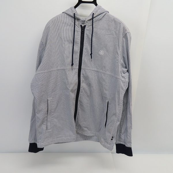 実際に弊社で買取させて頂いたSTUSSY/ステューシー AUTHENTIC GEAR 金タグ ジップアップ ストライプ パーカー/XLの画像 0枚目