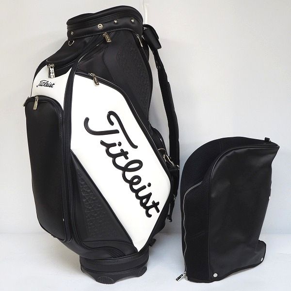実際に弊社で買取させて頂いたTitleist/タイトリスト CB810 9.5型 5分割ツアーキャディバッグ ブラックｘホワイトの画像 1枚目