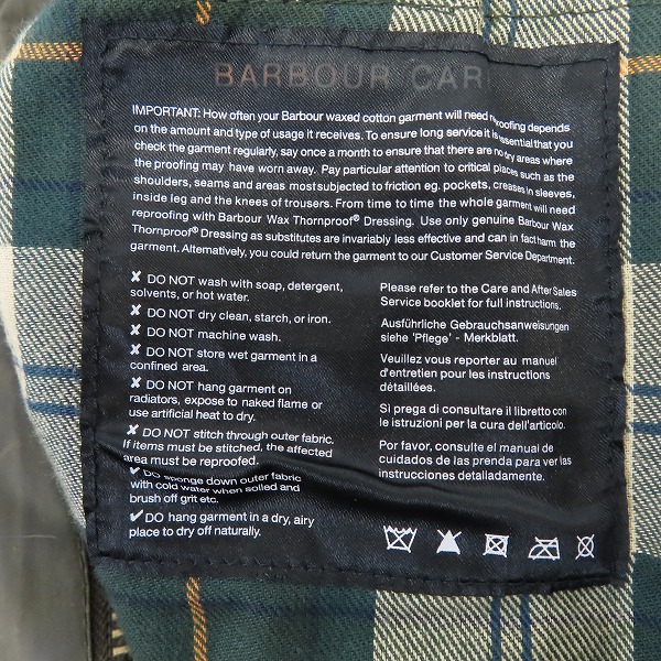 実際に弊社で買取させて頂いたBarbour/バブアー BEDALE JACKET/ビデイルジャケット 1302107/36の画像 3枚目