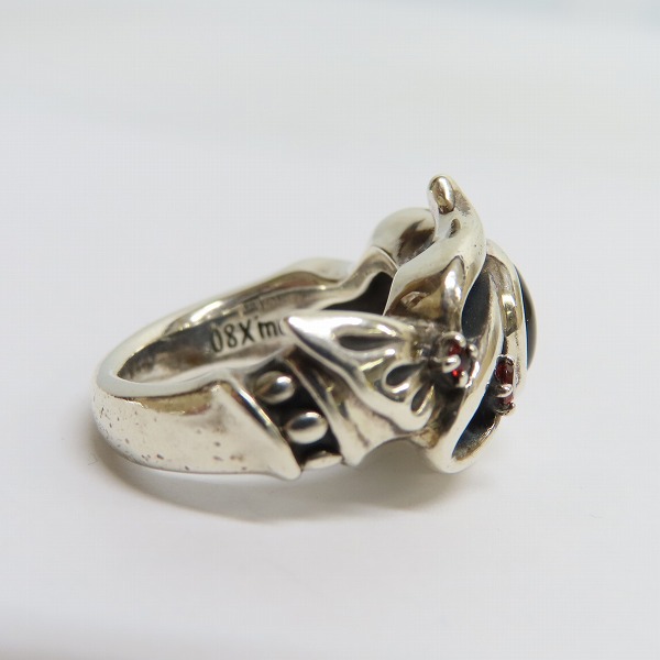 実際に弊社で買取させて頂いたBloody Mary/ブラッディマリー KAI/カイ 2008Xmas限定 鬼火 リング w/オニキス&ガーネット/13号の画像 4枚目