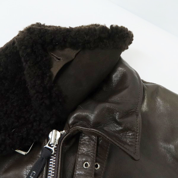 実際に弊社で買取させて頂いたC.P.COMPANY/シーピーカンパニー 中綿 レザー切り替え フライトジャケット/46の画像 6枚目