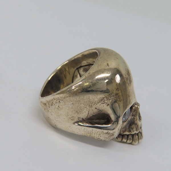 実際に弊社で買取させて頂いたCRAZY PIG/クレイジーピッグ ラージエビルスカルリング ストーンアイズの画像 4枚目